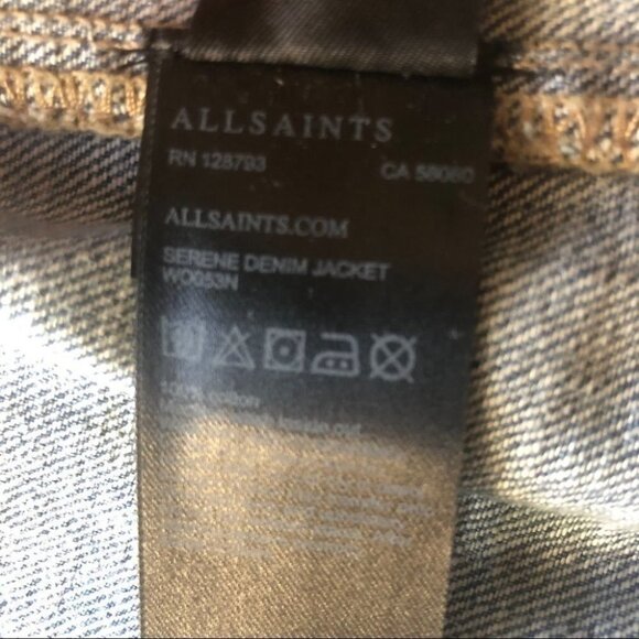 NWOT All Saints Serene Vintage Wash Patchwork Jean Jacket Size XS - Picture 13 of 13